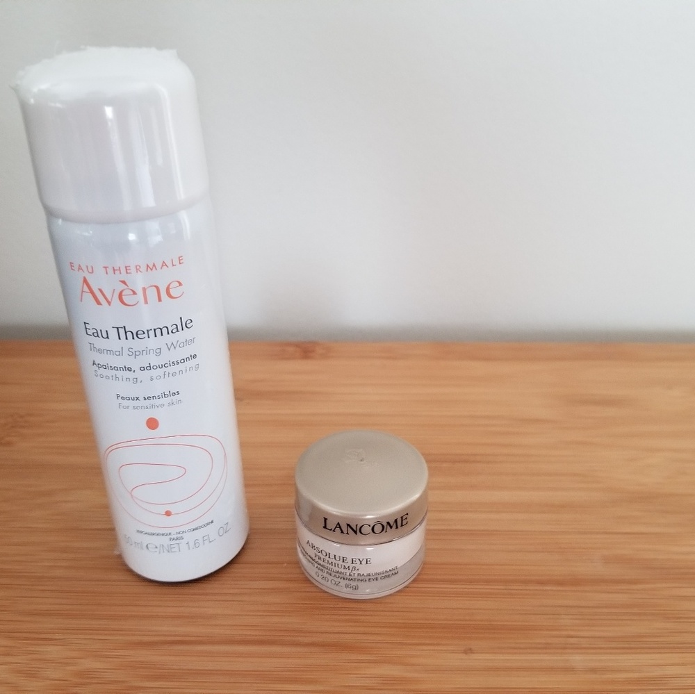 4/ $14 Avene face mist and Lancome eye cream